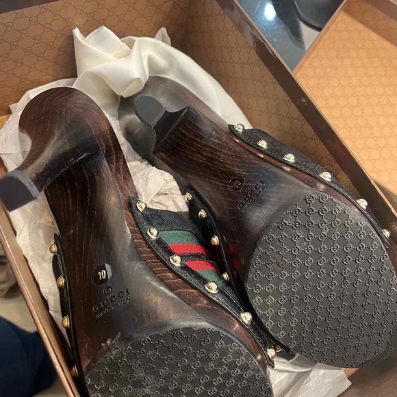 Gucci Black and Red Heeled Mules - Picture 3 of 3